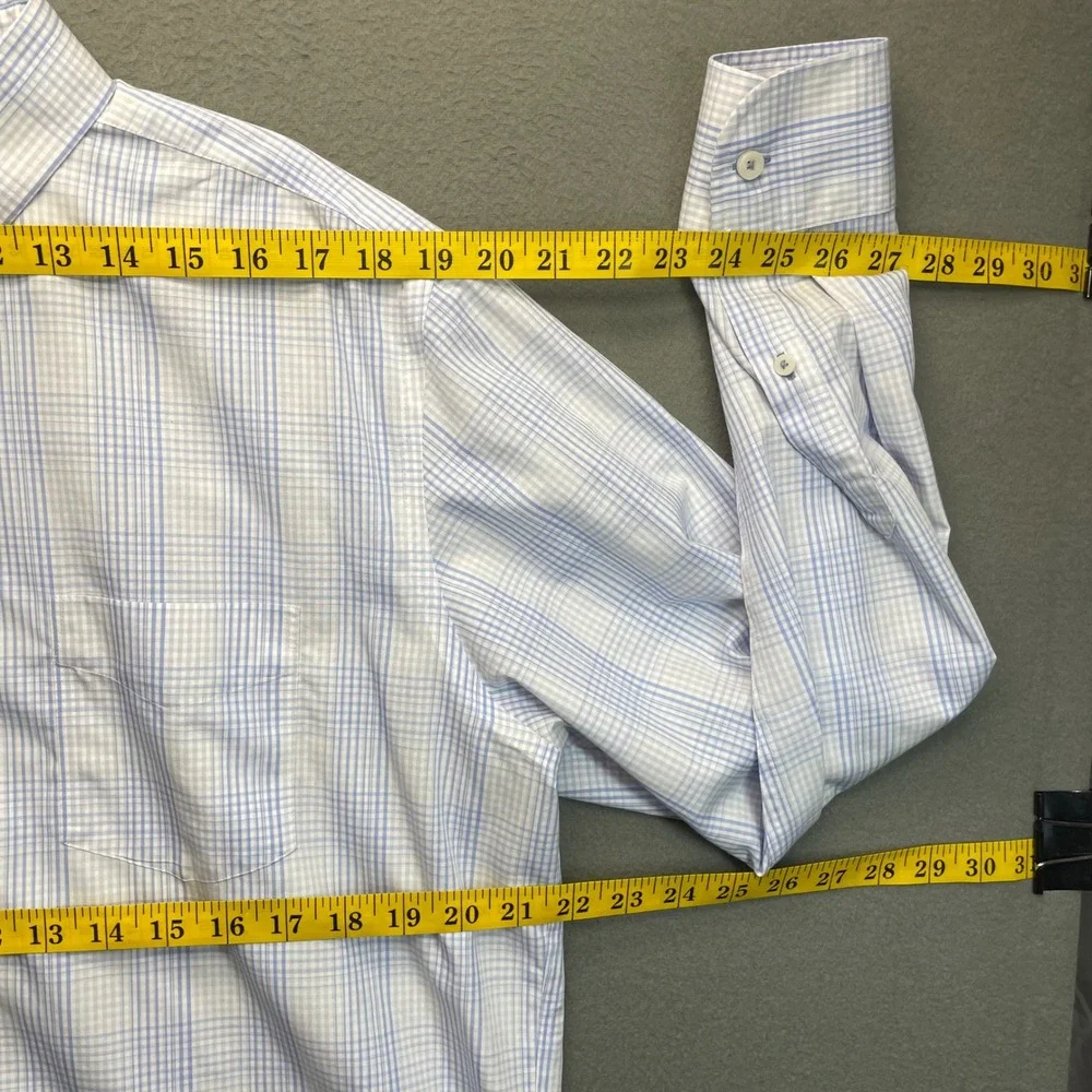 UNTUCKit Men Shirt XL Wilridge WF Blue Plaid Cotton Wrinkle Free Casual 40465‎